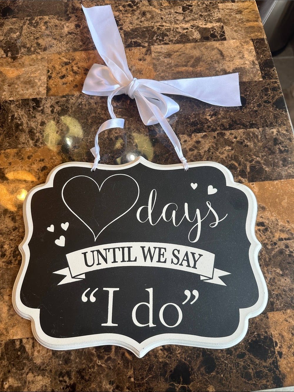 Chalkboard "I Do" Countdown Sign